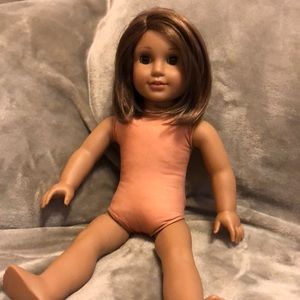 American Girl Marisol? Doll, possibly Truly Me. Brown hair and eyes; tan skin